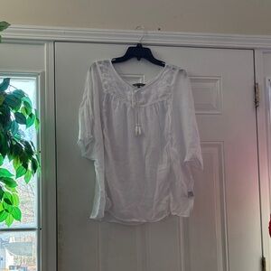 Unique Spectrum White Boho Blouse